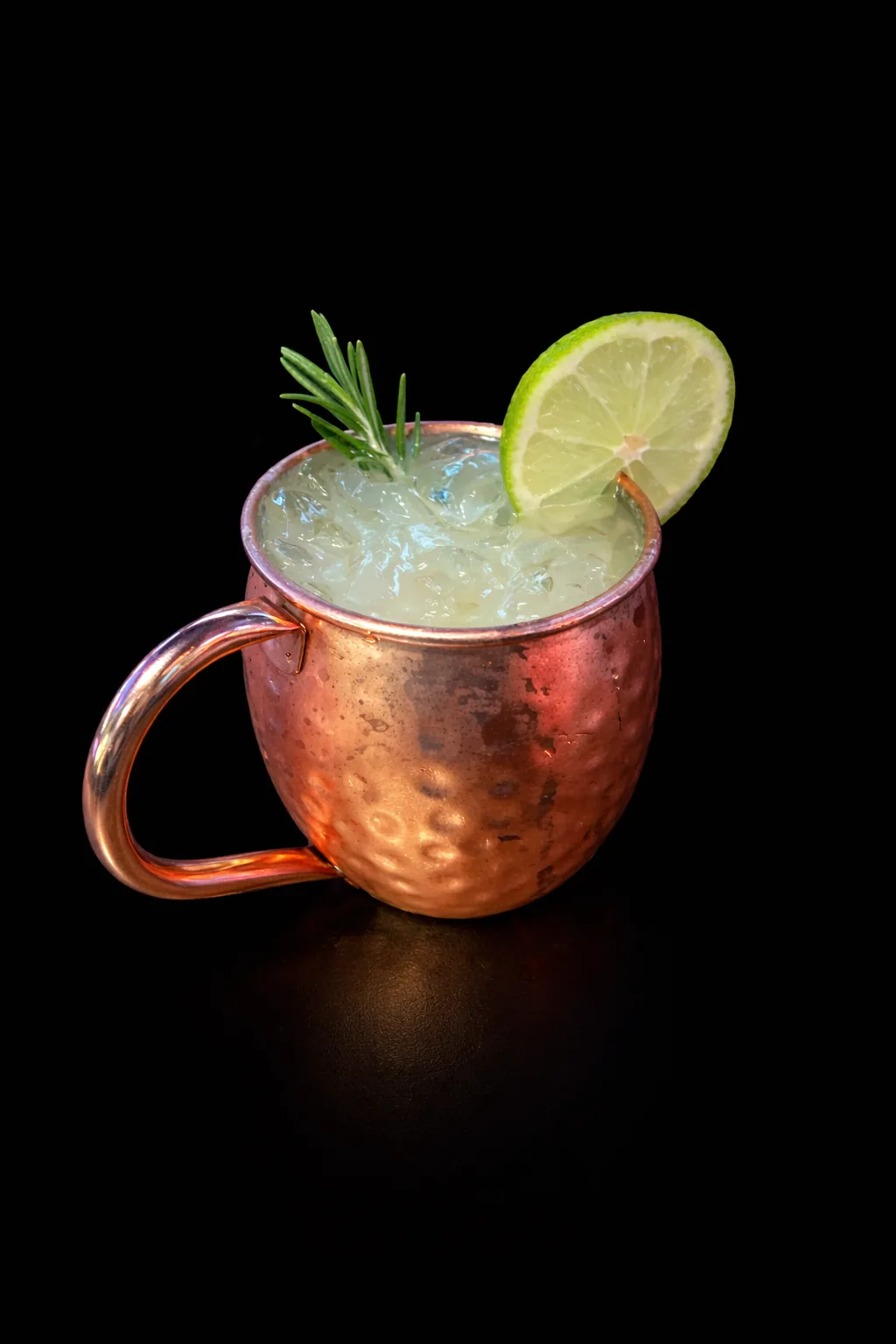 A Moscow Mule served in a copper mug at 365 Sports Bar